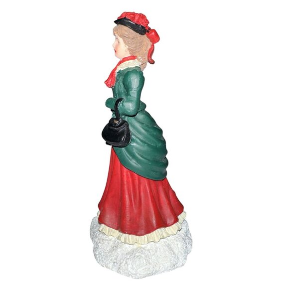 Vintage 1995 Village Square Woman Holding Umbrella Figurine Mervyns Christmas - Picture 2 of 6